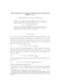 THE NUMBER OF NON-ZERO COEFFICIENTS OF MODULAR