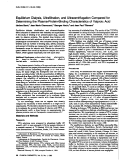 Determiningthe Plasma-Protein-BindingCharacteristicsof ValproicAcid