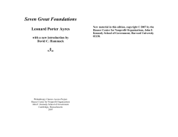 Seven Great Foundations - Harvard Kennedy School