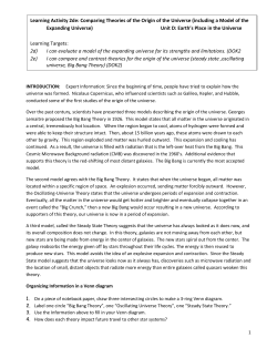 Comparing Theories of the Origin of the Universe - d