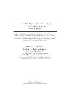 Deductive Reasoning and Learning: a Cross