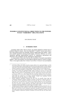 possible constitutional objections to the powers to ban `terrorist`