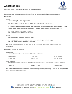 Apostrophes - Florida Gulf Coast University