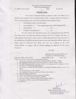 Re-employment of staff - Himachal Pradesh Public Works Department