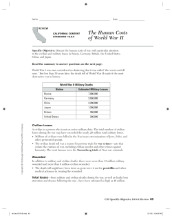 The Human Costs of World War II