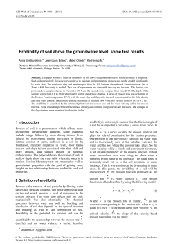 Erodibility of soil above the groundwater level: some test results