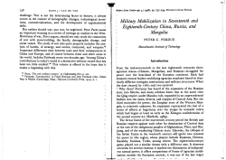 Military Mobilization in Seventeenth and Eighteenth