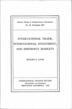international trade, international investment, and imperfect markets