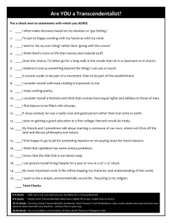 Are YOU a Transcendentalist - Unity Church