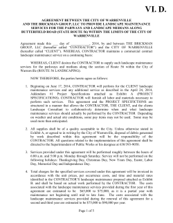 Approve an agreement between the City of Warrenville and the