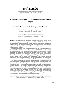 Multi-variable cyclone analysis in the Mediterranean region