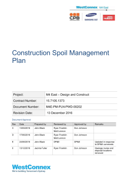 Construction Spoil Management Plan