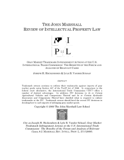 Gray Market Trademark Infringement Actions at the US International