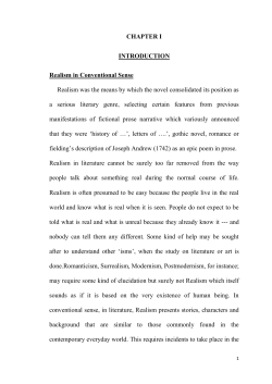 CHAPTER I INTRODUCTION Realism in Conventional Sense