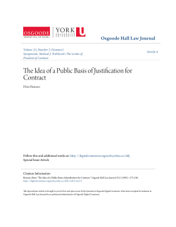 The Idea of a Public Basis of Justification for Contract