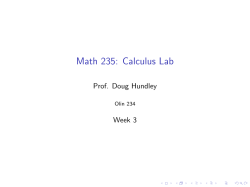 Slides for this week`s class