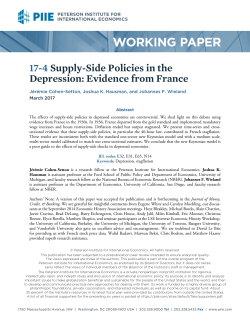 Working Paper 17-4: Supply-Side Policies in the Depression