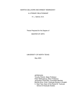 Martha Gellhorn and Ernest Hemingway: A Literary