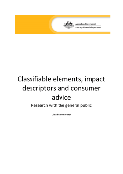 July 2015&mdash;Classifiable elements, impact descriptors and consumer