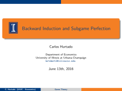 Backward Induction and Subgame Perfection