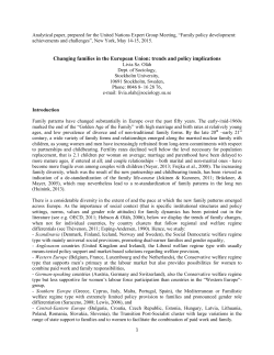 Changing families in the European Union: trends and policy
