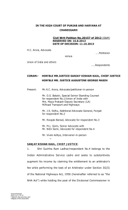 RESERVED ON: 16.8.2013 DATE - Punjab and Haryana High Court