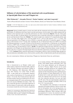 Influence of selected phases of the menstrual cycle on performance