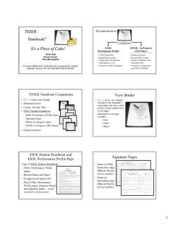 TESOL Notebook? It`s a Piece of Cake! f
