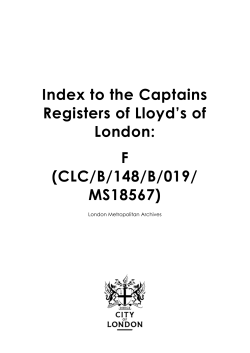 F - London Metropolitan Archives