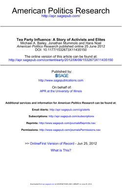 Tea Party Influence - Georgetown University