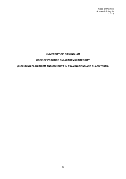 Code of Practice on academic integrity