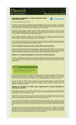 Innovative strategies to help maximize Social Security benefits The 5