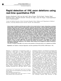 Rapid detection of VHL exon deletions using real-time
