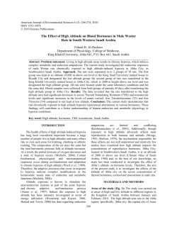 The Effect of High Altitude on Blood Hormones in Male Westar Rats