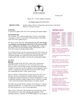 24 May 2012 Report No. 12-120 to Budget Committee Re: Budget