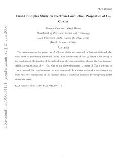 First-Principles Study on Electron-Conduction Properties of C $ _
