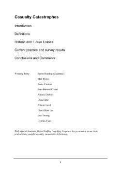 Casualty Catastrophes - Institute and Faculty of Actuaries