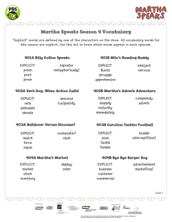 Martha Speaks Season 4 Vocabulary