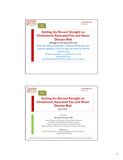 Setting The Record Straight On Cholesterol, Saturated Fat
