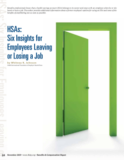 HSAs: Six Insights for Employees Leaving or Losing a Job