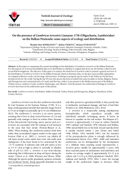 on the Balkan Peninsula - Tubitak Journals