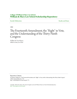 The Fourteenth Amendment, the &ldquo;Right&rdquo; to Vote, and the