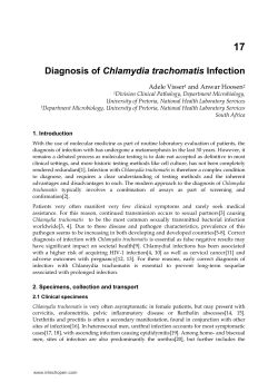 Diagnosis of Chlamydia trachomatis Infection