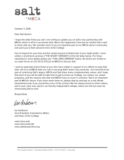 Salt Alumni Letter &ndash; October 2016