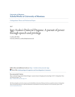 Iggy Azalea`s Dialectal Disguise: A pursuit of power through speech