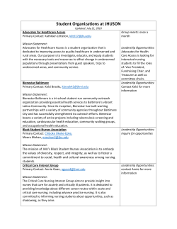 Student Club and Organization Descriptions and Contact Information