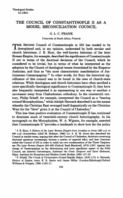 the council of constantinople ii as a model reconciliation council