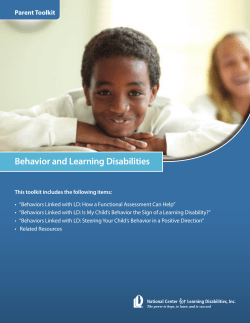 Behavior and Learning Disabilities