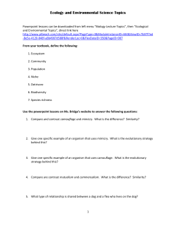 Ecology and Environmental Science Topics