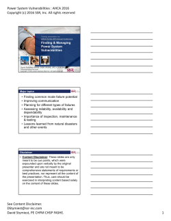 Power System Vulnerabilities : AHCA 2016 Copyright (c) 2016 SSR